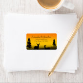 Natuur Mountain Sunset Sinaasappel Custom Etiket (Insitu)