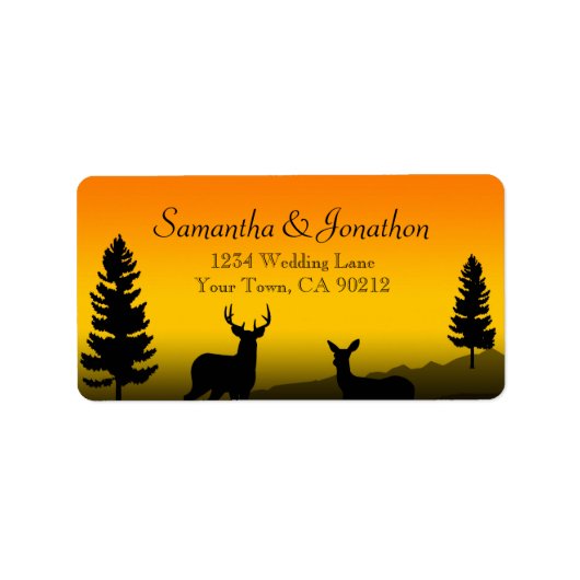 Natuur Mountain Sunset Sinaasappel Custom Etiket (Voorkant)