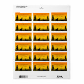 Natuur Mountain Sunset Sinaasappel Custom Etiket (Full Sheet)