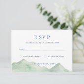 Natuur Mountain Waterverf Wedding Response RSVP (Staand voorkant)