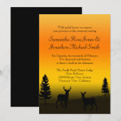 Natuur Mountain Wedding Sunset Oranje Uitnodiging (Voorkant / Achterkant)