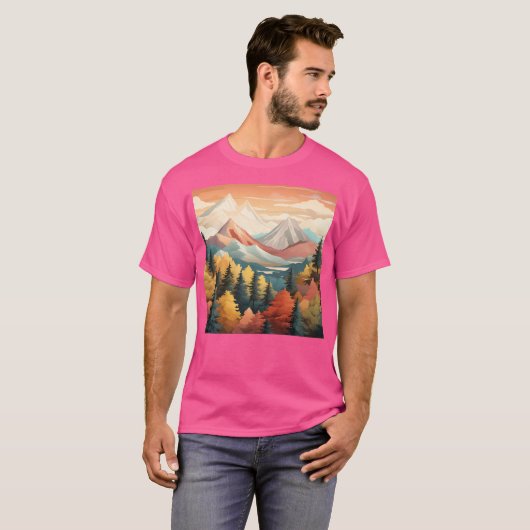 Natuur Mountains Pattern Active T-shirt (Voorkant volledig)