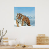 Natuur Mountains Tiger Winter Snow Photo Poster (Keuken)