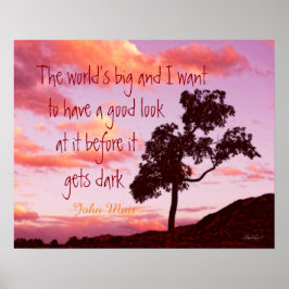 natuur Muir citaat op zonnefoto-wandkunst Poster