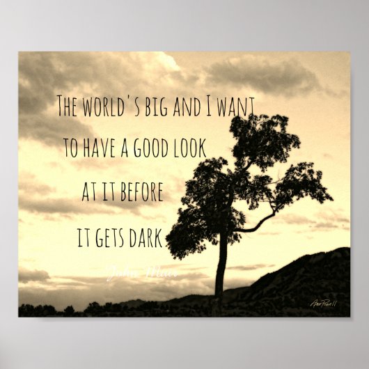 natuur Muir quote poster sepia (Voorkant)
