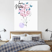Natuur muur minimalistische bloemenillustratie Pos Canvas Afdruk (Insitu (Slaapkamer))