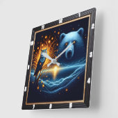 Natuur Mystical Guardians bij Twilight Vierkante Klok (Hoek)