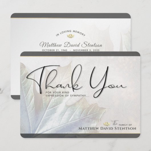 Natuur najaar lederen lederen medeleven kaart (Voorkant / Achterkant)