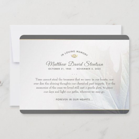 Natuur najaar lederen lederen medeleven kaart (Achterkant)