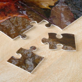 Natuur natte bladeren en rotsen legpuzzel (Zijkant)