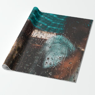 Natuur natte waterdruppelvenster regenen cadeaupapier