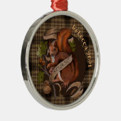 Natuur Nut Squirrel Aangepaste naam Ornament (Rechts)