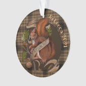 Natuur Nut Squirrel Aangepaste naam Ornament (voorkant)