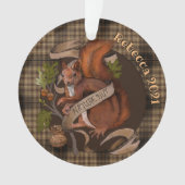 Natuur Nut Squirrel Aangepaste naam Ornament (voorkant)