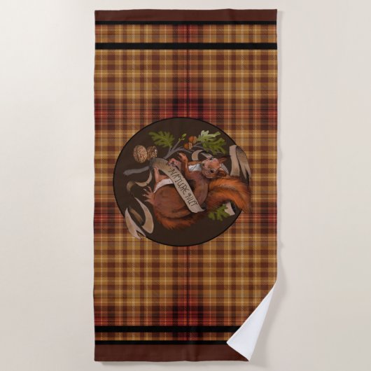 Natuur Nut Squirrel Beach Towel Strandlaken (Voorkant)