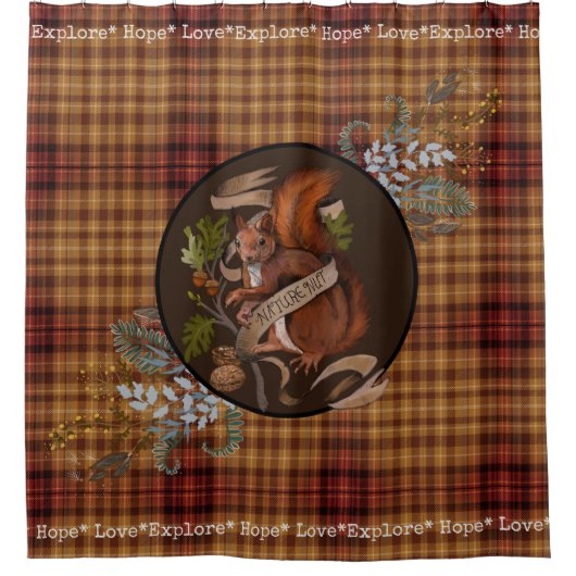 Natuur Nut Squirrel Douchegordijn (Voorkant)