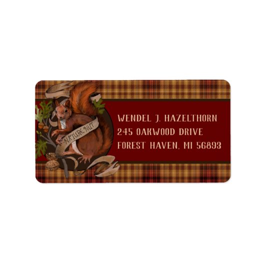 Natuur Nut Squirrel Etiket (Voorkant)