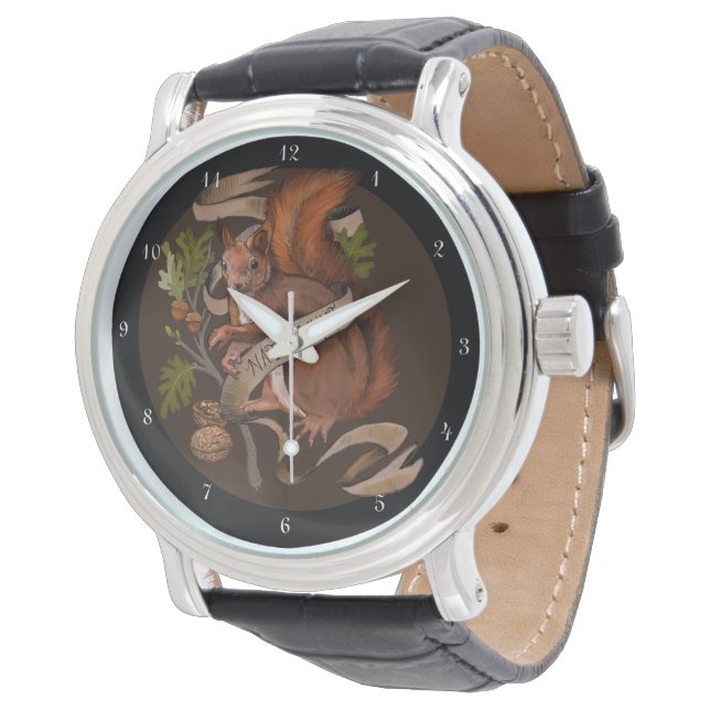 Natuur Nut Squirrel Horloge (Gekanteld)
