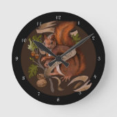 Natuur Nut Squirrel Ronde Klok (Voorkant)