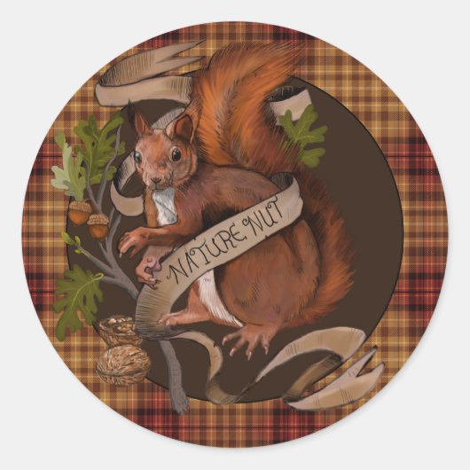 Natuur Nut Squirrel Ronde Sticker (Voorkant)