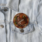 Natuur Nut Squirrel Round Ronde Button 7,6 Cm (In situ)