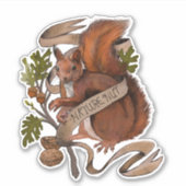 Natuur Nut Squirrel Sticker (Voorkant)