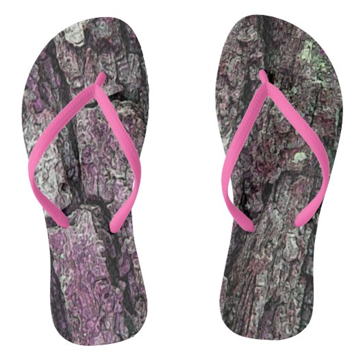 Natuur Old Pine Bark Paars Teenslippers (Voetbed)