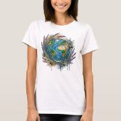 Natuur omarmt planeet Aarde T-shirt (Voorkant)