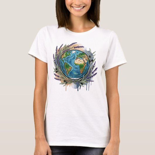 Natuur omarmt planeet Aarde T-shirt (Voorkant)