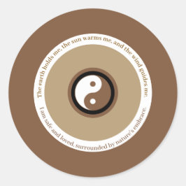 Natuur omhelst het aardse bruine boze oog Yin Yang Ronde Sticker