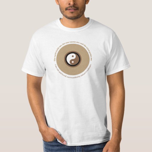 Natuur omhelst het aardse bruine boze oog Yin Yang T-shirt (Voorkant)