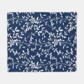 Natuur omhelst Navy White Fleece Deken (Voorkant (Horizontaal))