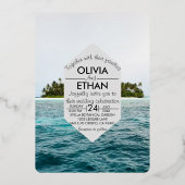 natuur op het eiland Wedding Folie Folie Uitnodiging (Voorkant)