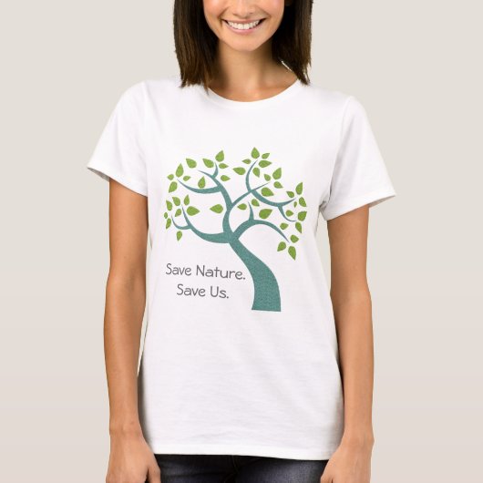 Natuur opslaan ons T-shirt Boom opslaan (Voorkant)