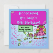 Natuur Owl Birthday Gepersonaliseerd uitnodigingen (Voorkant)