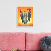 Natuur Paar Wild WoodPeckers Canvas Afdruk (Insitu (Woonkamer))