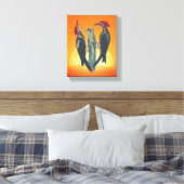 Natuur Paar Wild WoodPeckers Canvas Afdruk (Insitu (Slaapkamer))