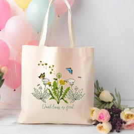 Natuur Paardebloemen Vlinders Gezegde Tote Bag