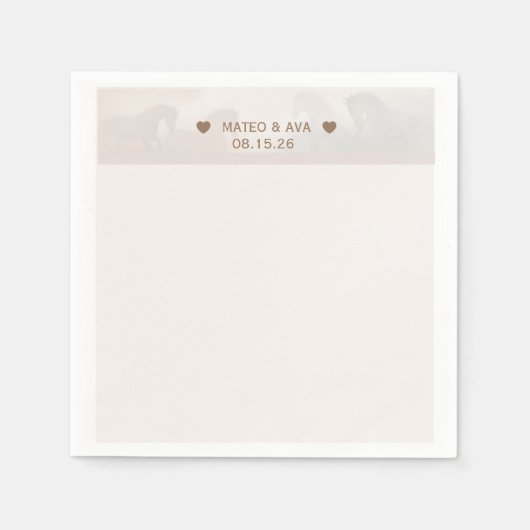 Natuur Paarden bruiloft op maat Servet (Voorkant)