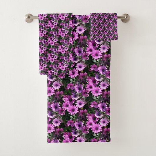 Natuur Paars-Afrikaanse Daisy Flowers Bad Handdoek (Insitu)