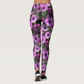 Natuur Paars-Afrikaanse Daisy Flowers Leggings (Achterkant)