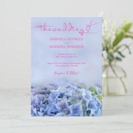 Natuur Paarse Blauwe Hydrangea Bruiloft Kaart