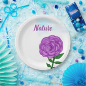 Natuur Paarse bloem Papieren Bordje (Feest)