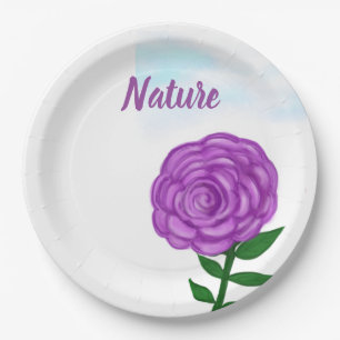 Natuur Paarse bloem Papieren Bordje