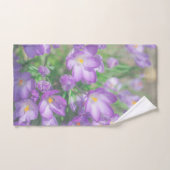 Natuur Paarse Crocus Flowers Bad Handdoek (Handdoek)