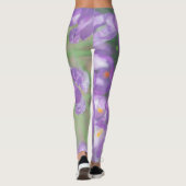 Natuur Paarse Crocus Flowers Leggings (Achterkant)