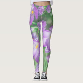 Natuur Paarse Crocus Flowers Leggings