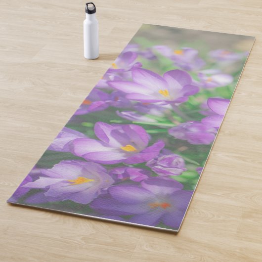 Natuur Paarse Crocus Flowers Yogamat (In situ)