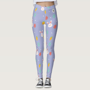 Natuur paaskonijntjes bloemmotief eierjacht liefde leggings