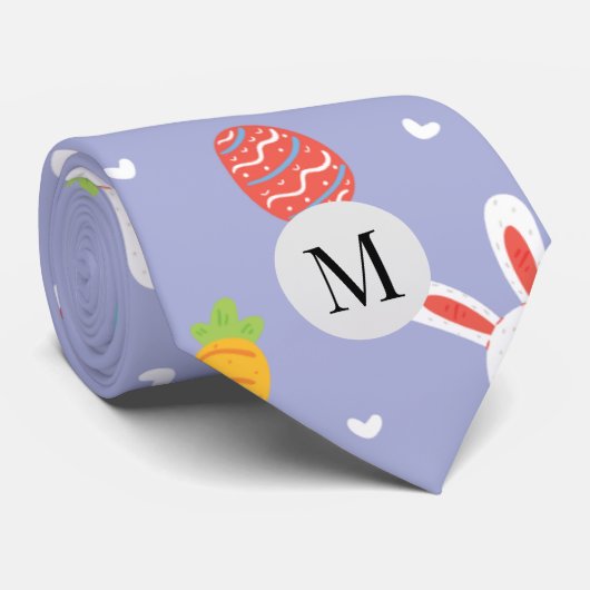 Natuur paaskonijntjes bloemmotief eierjacht liefde stropdas (Opgerold)